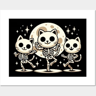 Dancing Cat Skeletons - Adorable Kitties! Posters and Art